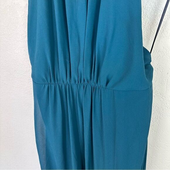 Show Me Your Mumu Teal Maxi Halter Neck Dress Slit Size small - Picture 5 of 10